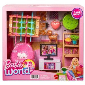 Barbie World Game Room Set with 19 Dollhouse Accessories [Walmart Exclusive]